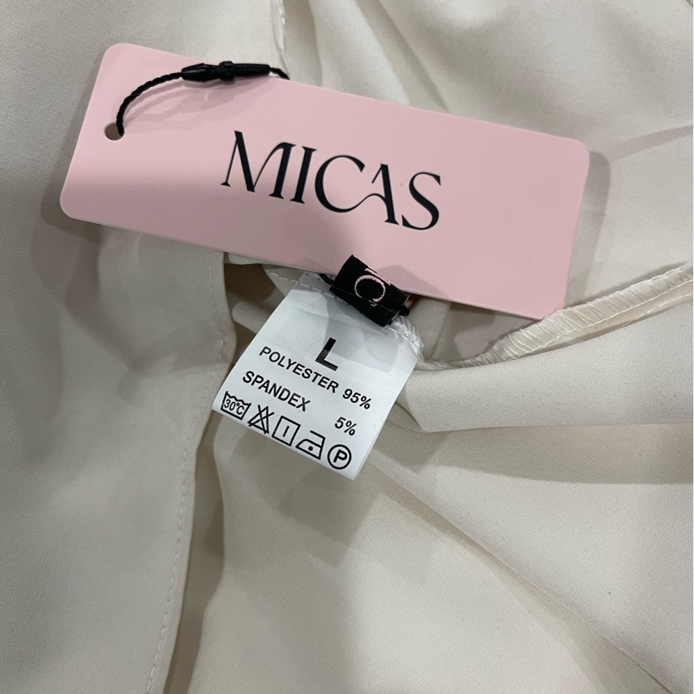 NWT Micas Patchwork Strapless Dress Black White Large - Picture 4 of 5
